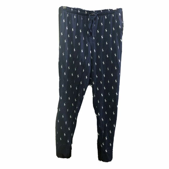 Polo Ralph Lauren PK08SR Men's Sz XL Navy Blue/White Pony Print Pajama Pants $50 - Picture 4 of 5